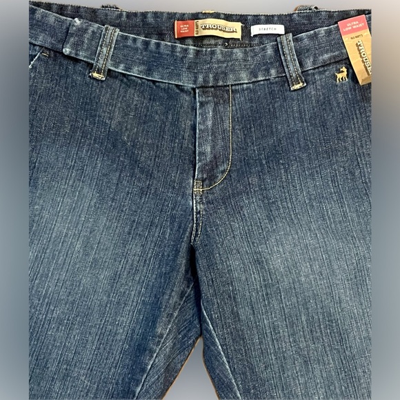 NWT Old Navy Trouser 2005 Ultra Low Waist Stretch Size 14 Flair Boho Hippie - Picture 10 of 12